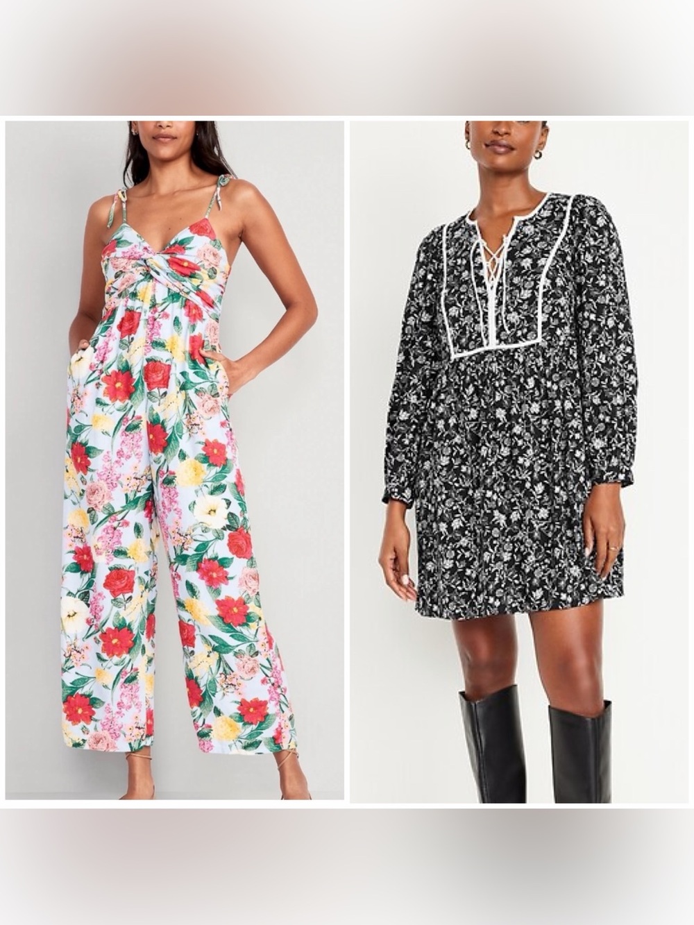 NWT XXL Linen Old Navy Bundle Floral Jumpsuit and Dress Plus Size
